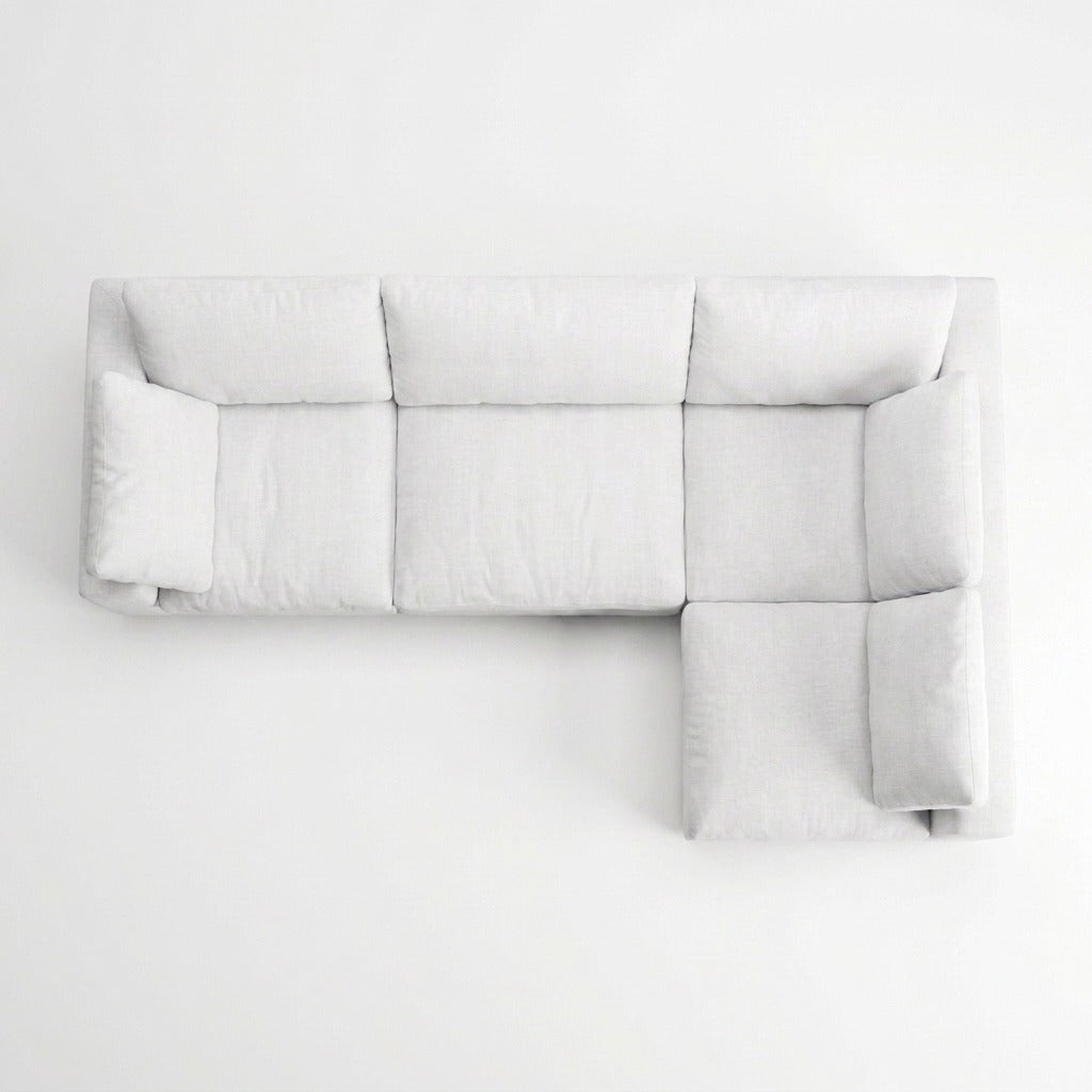 Storage 4-Piece L-Sectional white - top view