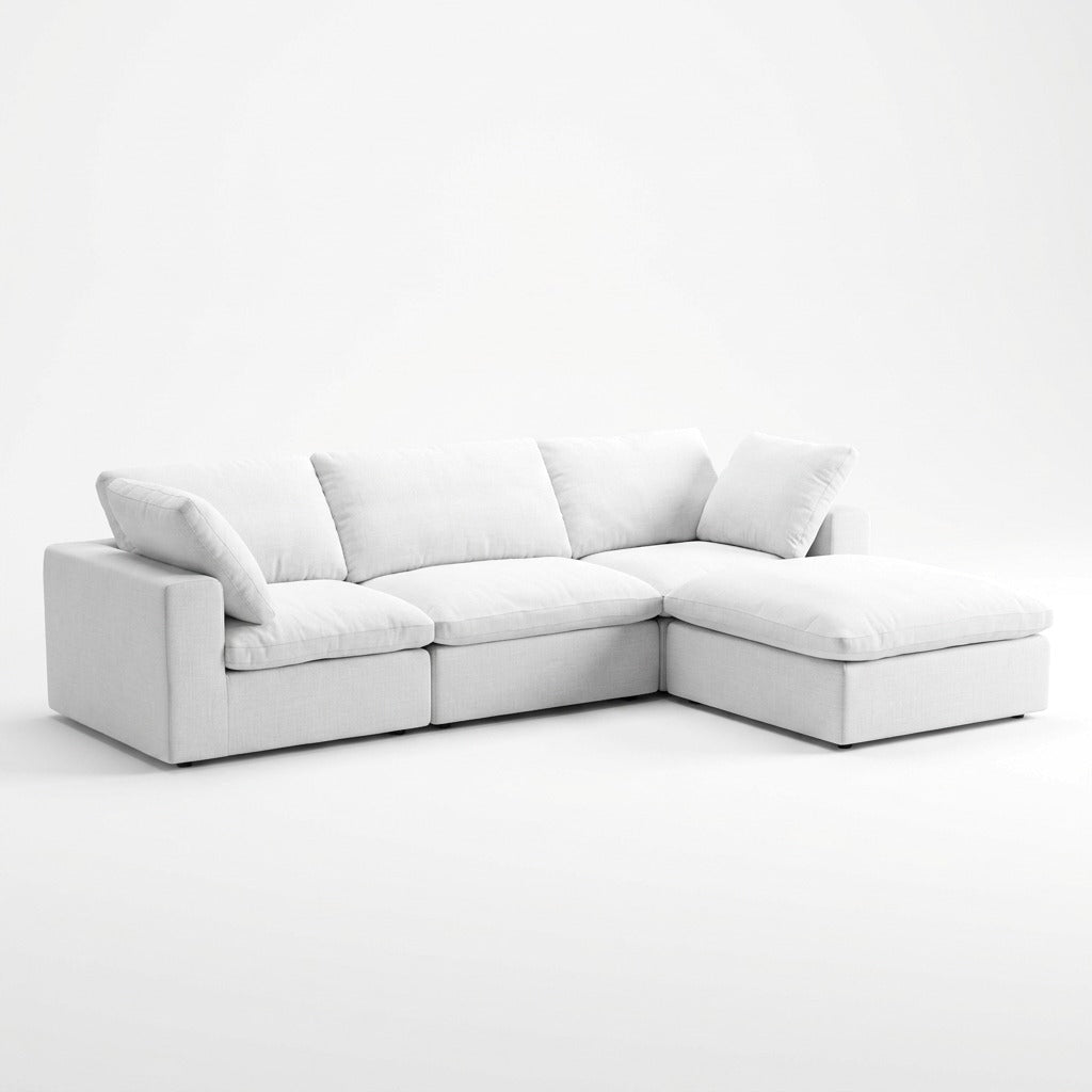 Storage 4-Piece Chaise Sectional white - three-quarter view