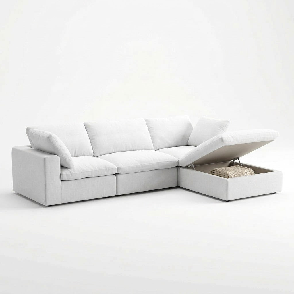 Storage 4-Piece Chaise Sectional - lift-top storage open