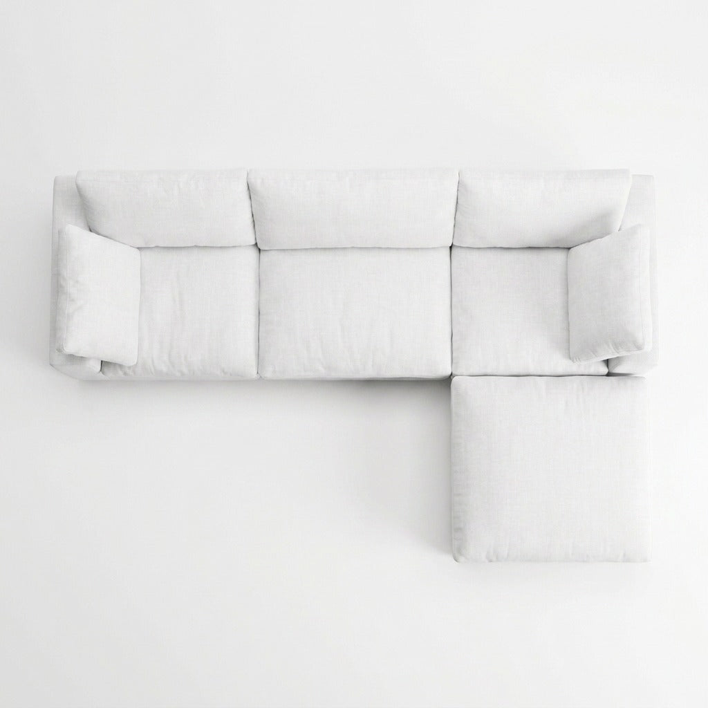 Storage 4-Piece Chaise Sectional white - top view