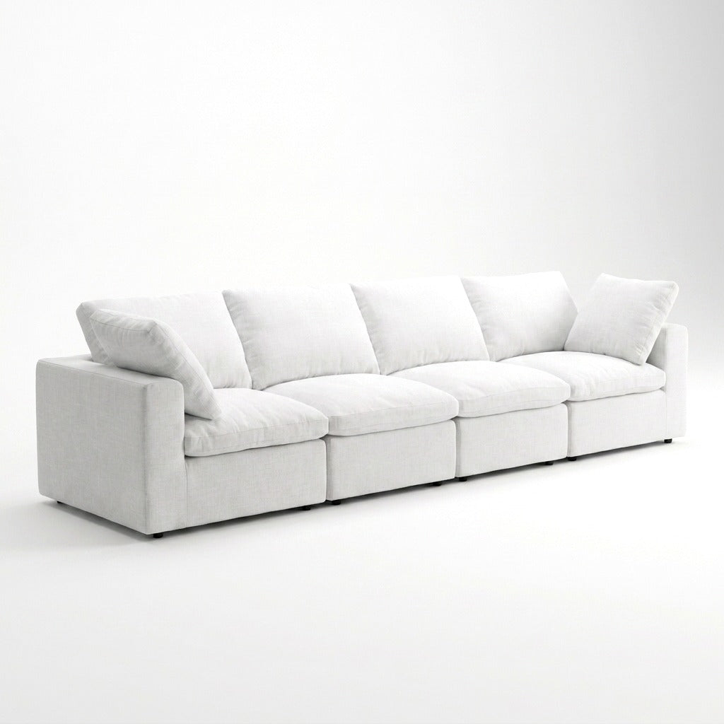 Storage 4-Piece Classic Sectional white - three-quarter view