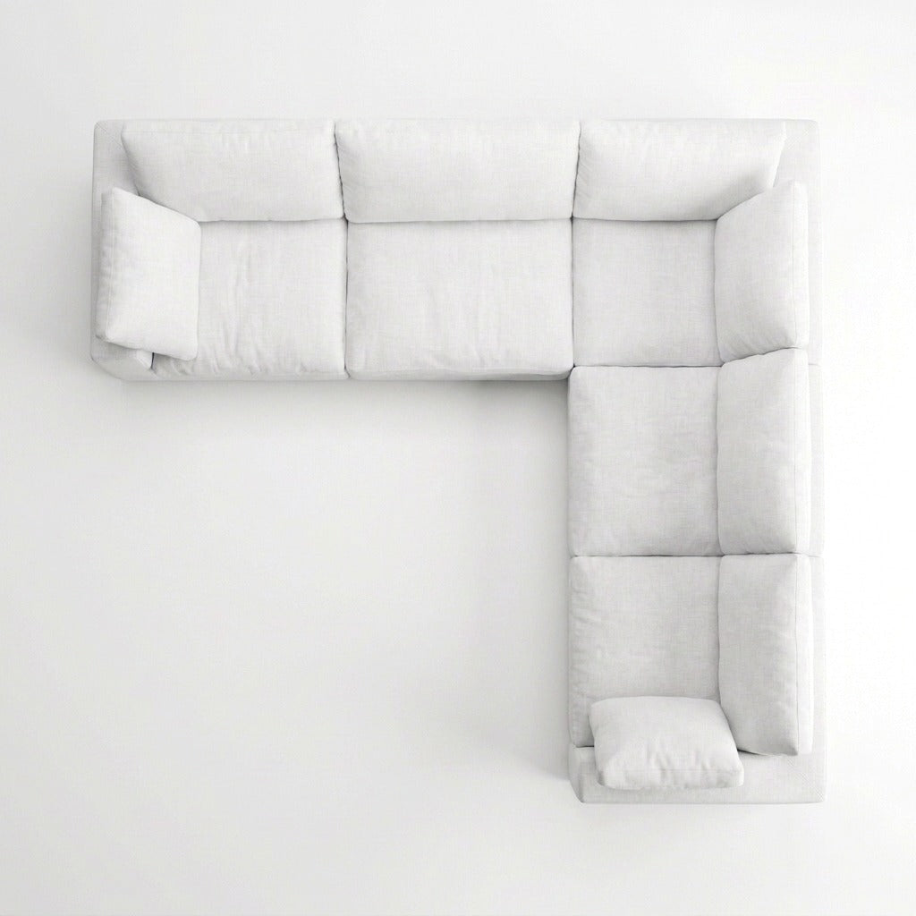 Storage 5-Piece L-Sectional white - top view
