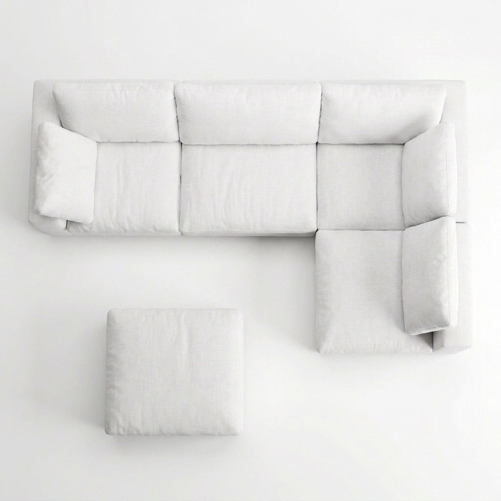 Storage 5-Piece Sectional white - top view