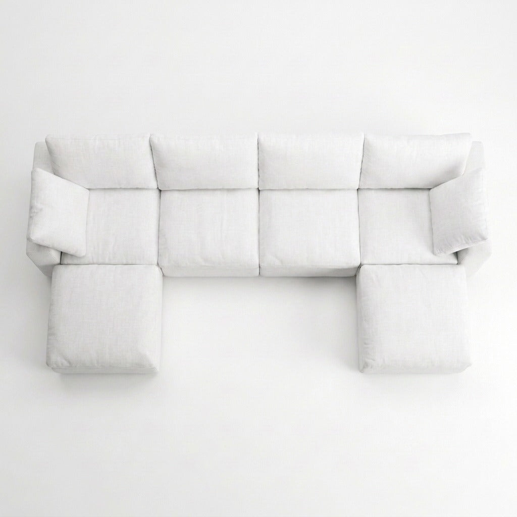 Storage U-Sectional 6-Piece white - top view