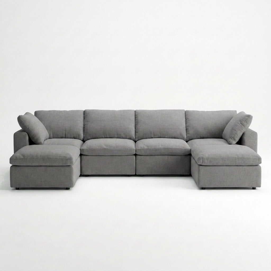 Storage U-Sectional 6-Piece - Gray